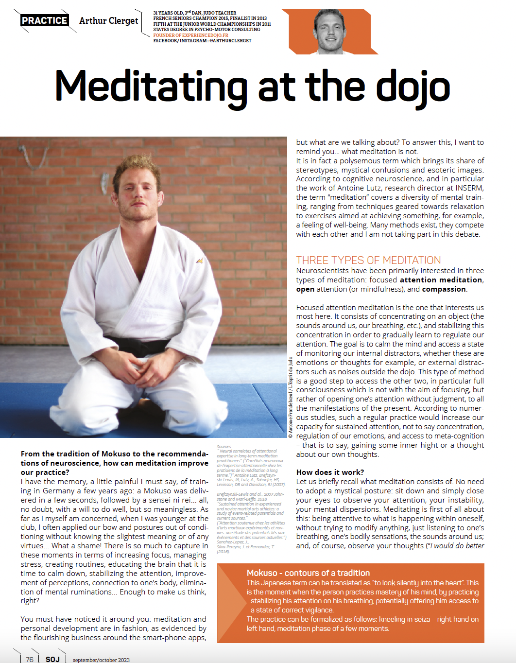 Spirit of Judo #°106 Meditating at the dojo